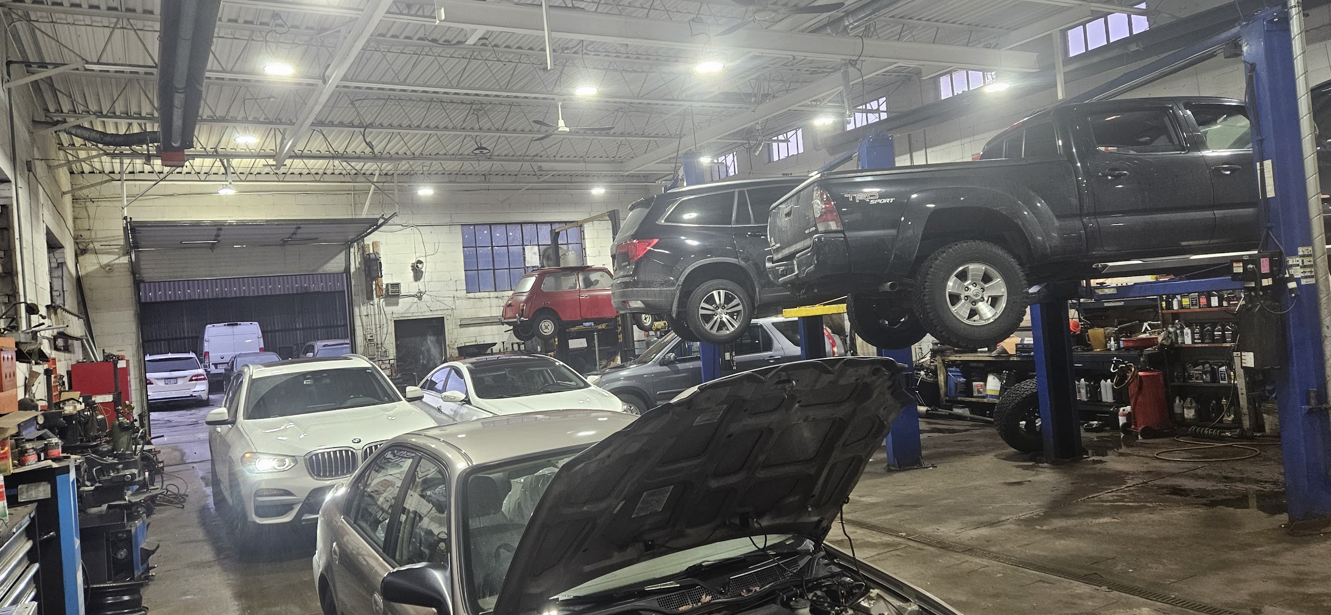 The service bays at Nainar Auto Service in Scarborough
